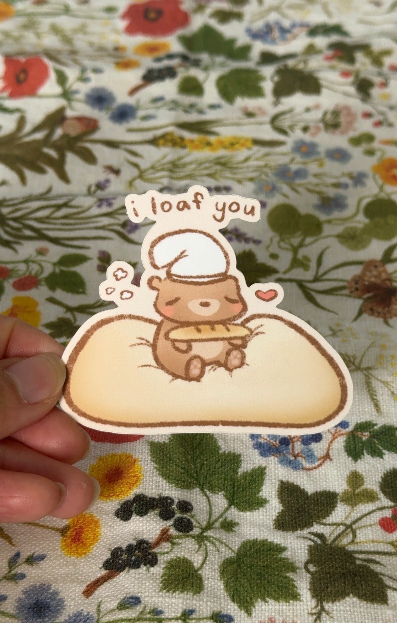 i loaf you bear sticker