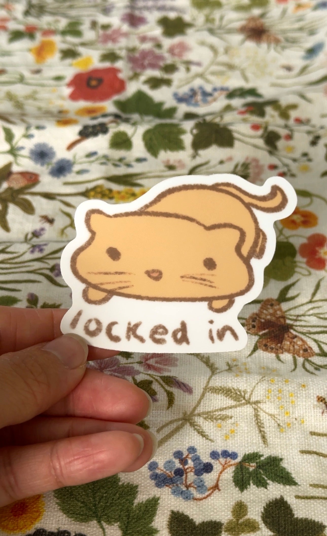 locked in cat sticker