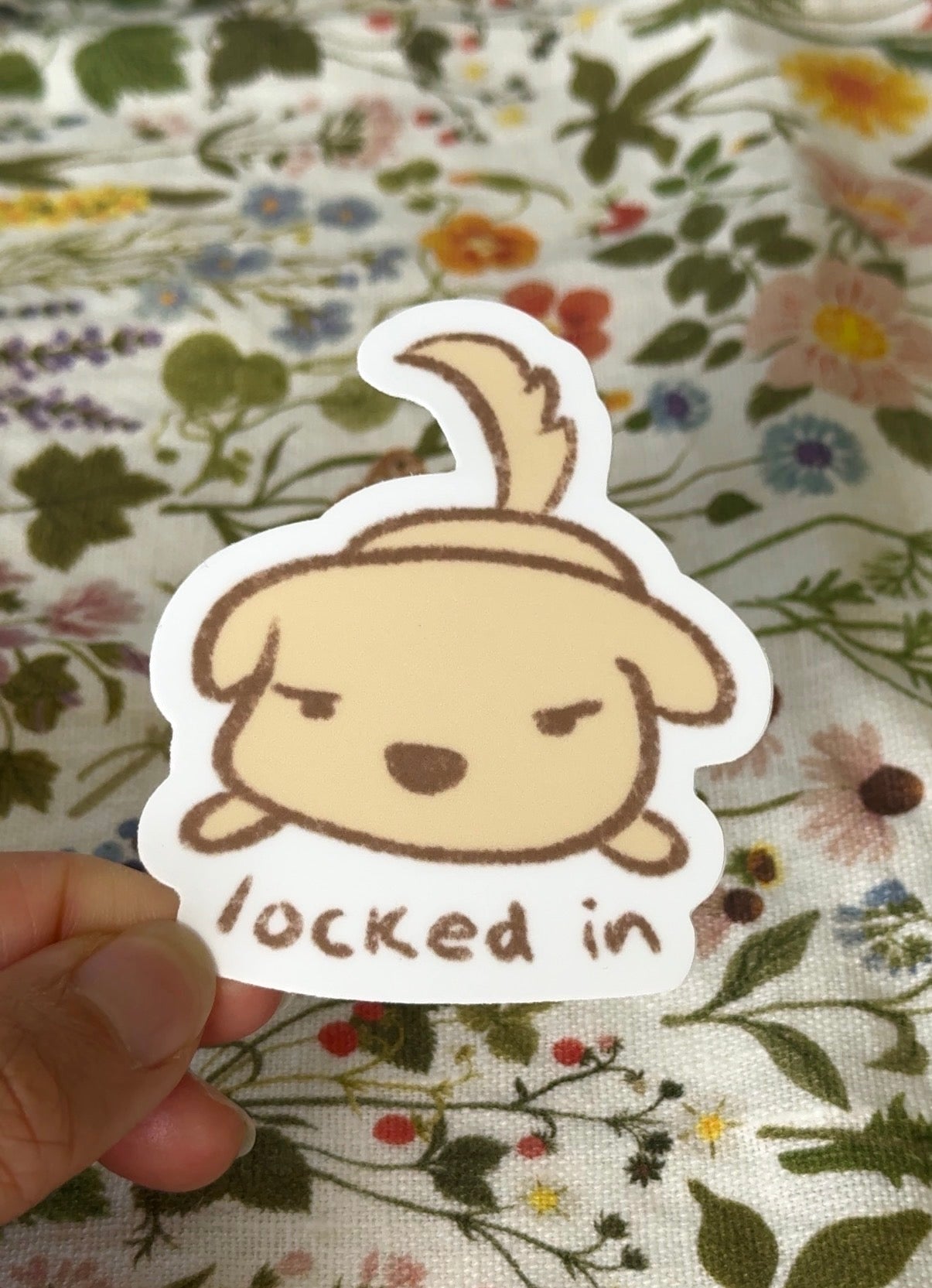 locked in dog sticker